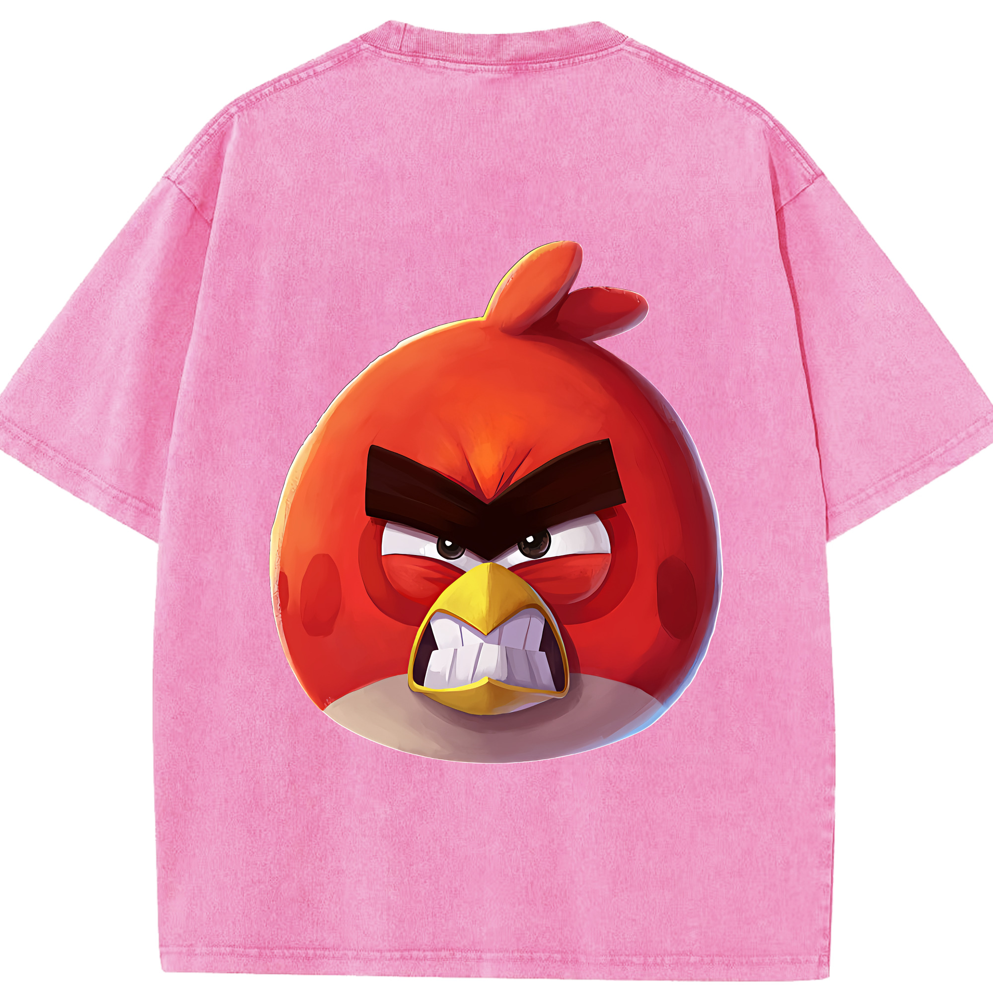 （画像用） Angry Birds アングリーバード 綿100% ヴィンテージ風 半袖Tシャツ（背面プリント）